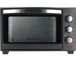 BROCK Elektrische Mini Oven 30L – Vrijstaande Convectie Oven met Grill – 1600W – Compacte Bakoven – Met verlichting - Zwart