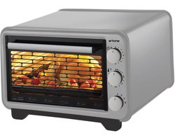Elektrische Mini Oven – 36 Liter – 710W Boven & 710W Onder – Timer met Alarm – Thermostaat – Verstelbare Trayhoogte – Hittebestendig Glas – Inclusief Bakplaten & Cr-Ni Grill