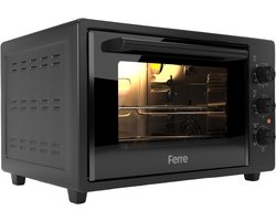 Ferre GFK-35TMO - Vrijstaande Mini Oven - 35L - 6 Programma’s - 1834W - Tot 250°C - Dubbel Glas - Timer 90 min - Krachtig & Compact - Zwart
