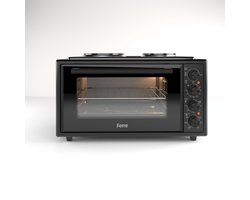 Ferre GFK-45TMOH - Vrijstaande Mini Oven met Kookplaten - 60cm - 45 liter - 3534 W - Zwart