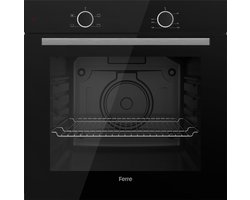 Ferre XE61CS - Inbouw oven - Conventioneel - Eco stand - 78 liter - 60 cm hoog - Tot 250 graden - Zwart glas