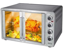 Grote Elektrische Oven 55L met Hetelucht, Draaispies en Max 2200W