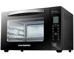 Hausberg HB-9265 – Vrijstaande Oven – 65 L – 2000W – Hetelucht met TurboFan – LED-display – 180 min Timer – 230 °C – Binnenverlichting – Ontdooifunctie – Inclusief Bakplaten & Grill – Zwart