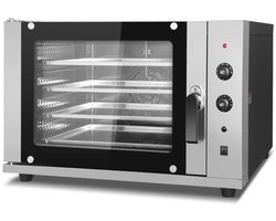 HCB® - Professionele Horeca Heteluchtoven - convectie - 400V - RVS / INOX hetelucht oven vrijstaand - 76.5x92x60 cm (DxBxH) - 80 kg - 2506