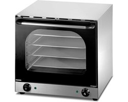 HCB® - Professionele Horeca Heteluchtoven - convectie - 43/32 cm - 230V - RVS / INOX hetelucht oven vrijstaand - 52.5x59.5x58 cm (DxBxH) - 32 kg - 8682