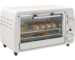 HOMCOM mini oven - metaal/gehard glas - 36,5x26x22 cm - crèmewit