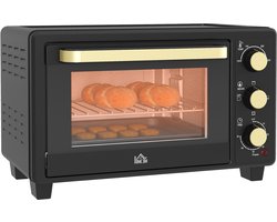 HOMCOM mini oven - metaal/gehard glas - 44L x 32B x 28,1H cm - zwart
