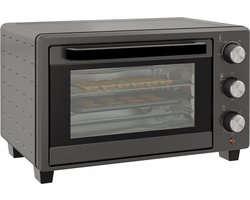 HOMCOM mini oven - metaal/roestvrij staal - 46,4x38x28,5 cm - grijs