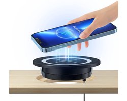 Inbouw Draadloze Oplader voor Bureau of Meubel - Qi Inductief Oplaadstation, Zwart