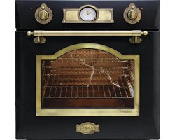 Kaiser inbouwoven EH 6355 Em, met 1-voudige telescoopgeleider, retro elektrische inbouwoven zelfvoorzienend 60cm 67L 8 functies in zwart