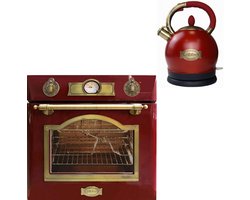 Kaiser - Inbouwoven - EH 6355 RotEm - waterkoker - 2000 RotEm - exclusief - retro - Inbouwoven met bijpassende waterkoker - 1-voudige telescoopgeleider - elektrische inbouwoven - zelfvoorzienend - 60cm - 67L - 8 functies