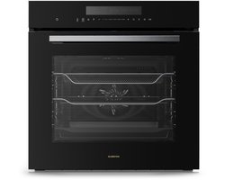 Klarstein Airjet inbouwoven - 72 liter elektrische oven met Airfryer-modus, 13 kookfuncties, touchbediening, geëmailleerde binnenkant, A++ energieklasse, driedubbele beglazing, geïntegreerde enkele oven, zwart