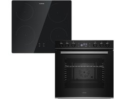 Klarstein ControlSync Oven met Inductiekookplaat – 72L inbouwoven, 9 kookfuncties, digitale timer, kinderslot, kookplaat met 4 zones en booster, zwart glas, energieklasse A