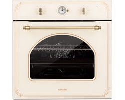 Klarstein Inbouwoven Victoria Elektrobackofen, Einbauofen met 9 functies,Timer, 50 250 °C, 70 Liter, retro oven, ovendeur voor einfache reiniging, elfenbein - Bakoven - 58 cm - voor Keuken - Inbouw Bakoven - Built-in Oven