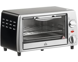 Loushops - Oven - Mini oven - Vrijstaande oven - Elektrische oven - Grilloven - Tafeloven - 36,5 x 26 x 22cm - 750W - 10L - Zilver