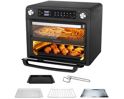 MAGICFOX Elektrische Oven -36L- XXL Airfryer Oven-Dubbele Lade -1800Watt - LED Display- 10 verschillende programma's-Vrijstaande ovens-Zwart