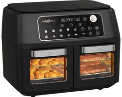 MAXXMEE hetelucht friteuse met dubbele kamer 11l - zwart, 2400 W