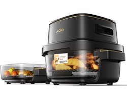 Mova Aeroglass AF20 Pro Glazen Airfryer - Dubbele Capaciteit 4L + 2.5L - Borstelloze Grill