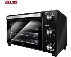 MPM MPE-16/T Mini Oven – Elektrische Oven 35L – 1500W – Boven/Benedenwarmte – Hetelucht – Timer – Dubbel Glas – Zwart