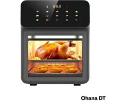 Ohana DT - Airfryer XXL - Airfryer Oven - Air Fryer - 12L - 1350W - 29x32x35 - Tot 5 Personen - RVS Behuizing - Multifunctioneel