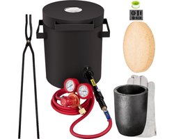 Propaan Smeltoven Kit, 4 KG Goud Smeltoven, 0-350PSI Metalen Smeltoven, 20 mm Ovenvloer Gold Smeltoven, 10 min Smelttijd Propaan Smeltende Oven Kit, Goed voor Metalsmith Juweliers Raffinaderijen