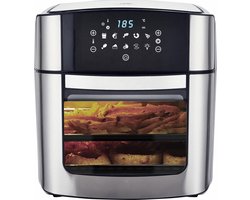 Royal Swiss® – Airfryer Oven XXL 16L – Heteluchtfriteuse & Vrijstaande Oven – 1800W – 8 Programma’s – Digitaal Display – PFAS-vrij – Inclusief Accessoires – Grijs