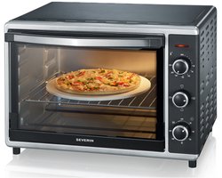 Severin TO 2058 - Oven - vrijstaand - hetelucht - incl. pizzasteen - zwart/zilver