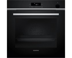 Siemens HR572GBS3 - iQ300 - Inbouwoven - Stoomoven - Air Fry-functie met bakplaat: gezondere manier om te snacken - Eenvoudig te reinigen: pyrolyse - 71 l - Zwart