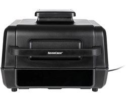 Silvercrest Kitchen Tools Heteluchtfriteuse met grillfunctie - Inhoud: ca. 2,5 L (voor ca. 1 kg frites) - Temperatuurinstelling: 40-230 °C - Easy-Touch-Display - 11 vooraf ingestelde programma's - Keramische antiaanbaklaag