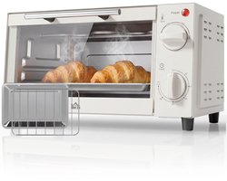 Sogiol® Mini elektrische oven 9L - tafelmodel - 750W - met instelbare temperatuur en timer - 35x24,6x20 cm