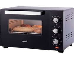 Tomado TEO3000B - Vrijstaande oven - 30 Liter - 1600 Watt - Hetelucht - 3 insteekniveau's - Zwart