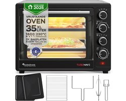 TurboTronic EV35 Vrijstaande oven 35L - Mini oven - Elektrische Oven - Zwart