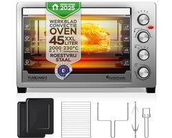 TurboTronic EVS45 Vrijstaande Oven - 45L - Zilver