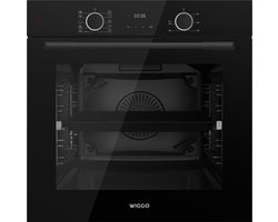 Wiggo WO-BFA610(B) - Inbouw heteluchtoven - 73L - Airfryer functie - Hetelucht - Soft Close deur - Telescooprails - Energieklasse A - Zwart - 5 jaar garantie