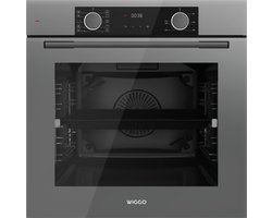 Wiggo WO-BFA610(G) - Inbouw heteluchtoven - 73L - Airfryer functie - Hetelucht - Soft Close deur - Telescooprails - Energieklasse A - Grijs - 5 jaar garantie