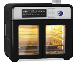 XXL Heteluchtfriteuse 28L Mini-Oven met Circulatie 1700W 18 Programma's 7 Accessoires incl. Draaispies en Dubbele Ventilator