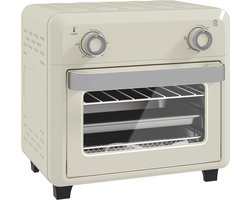 ZYLARO mini Airfryer oven - Vrijstaande Elektrische Oven - AirFryer, Bakken, Grillen en meer - 10 Liter - 1000 Watt - Vintage crème wit