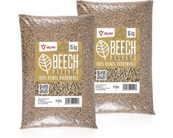 100% Houten Beukenpellets voor Barbecue, Rookoven en Verwarmingssystemen - 30 kg