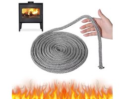 Afdichting voor pelletkachel en houtkachel - 8 mm x 2,5 m - Glasvezel - Hoge temperatuur