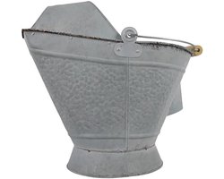 Coal Hod voor hete as van open haard en pelletkachel - geperst gegalvaniseerd met vultrechter