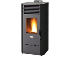 Fair BIO 100 Pelletkachel 10 kW – Designmodel met Gietijzeren Branderpot – Programmeerbaar – Rookafvoer achter – Zwart – Verwarmt tot 265 m³