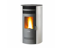 Fair BIO 100Q Pelletkachel 10 kW – Ronde Designkachel – Hoog Rendement – Programmeerbaar – Voorventilatie – Wit – Verwarmt tot 265 m³