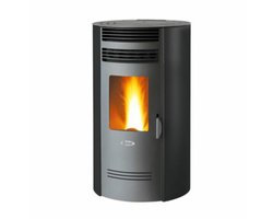 Fair BIO 100Q Pelletkachel 10 kW – Ronde Designkachel – Hoog Rendement – Programmeerbaar – Voorventilatie – Zwart – Verwarmt tot 265 m³
