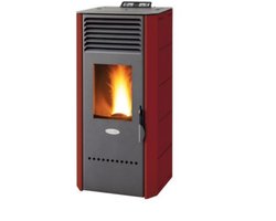 Fair BIO 80 Pelletkachel 8 kW – Compact Design – Hoog Rendement – Programmeerbaar – Voorventilatie – Bordeaux – Verwarmt tot 220 m³