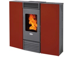 Fair Pelletkachel XSC10 Slim – 10 kW – Ultra-Slank Design – Semi-kanalisatie – Tot 280 m³ – Bordeaux