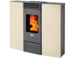 Fair Pelletkachel XSC10 Slim – 10 kW – Ultra-Slank Design – Semi-kanalisatie – Tot 280 m³ – Crème