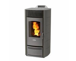 Fair Pelletkachel Z12 – 12 kW – Krachtige verwarming in modern design – Tot 340 m³ – Gietijzer - Antraciet