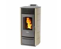 Fair Pelletkachel Z12 – 12 kW – Krachtige verwarming in modern design – Tot 340 m³ – Gietijzer - Crème