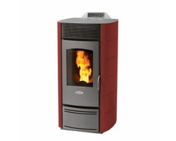 Fair Pelletkachel ZW13 – 12 kW – Dubbele kanalisatie & frontventilatie – Tot 440 m³ – Bordeaux - Gietijzer