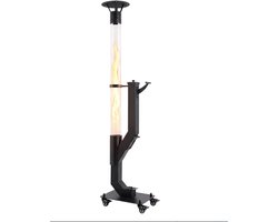 Glitzerlife - Heater Terrasverwarmer - Pelletkachel Outdoor Tuinkachel - Raketkachel Pellets Voor Buiten -Met Wielen - Zwart